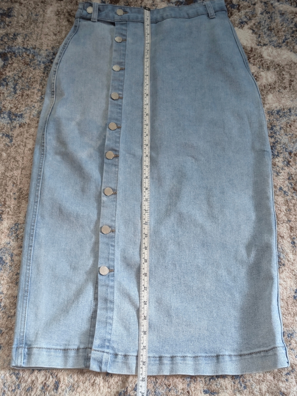 Oat New York Button Denim Maxi Skirt
